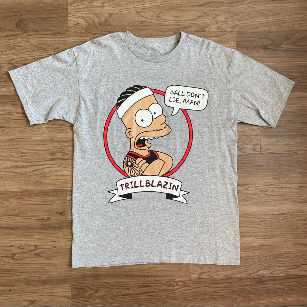Trillblazin Bart Simpson Rasheed Wallace Ball Don’t Lie T-Shirt Sz L gray
